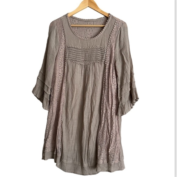 kori america beige lace bohemian dress size small - Picture 2 of 12